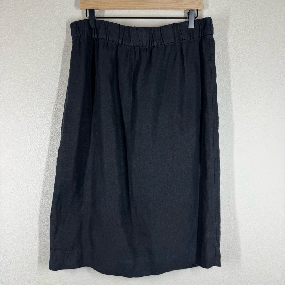 J. Crew Pull On Lined Linen Skirt LagenLook Natural Style Size Large AY648